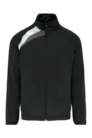 Kinder Trainingsjacke Black / White / Storm Grey