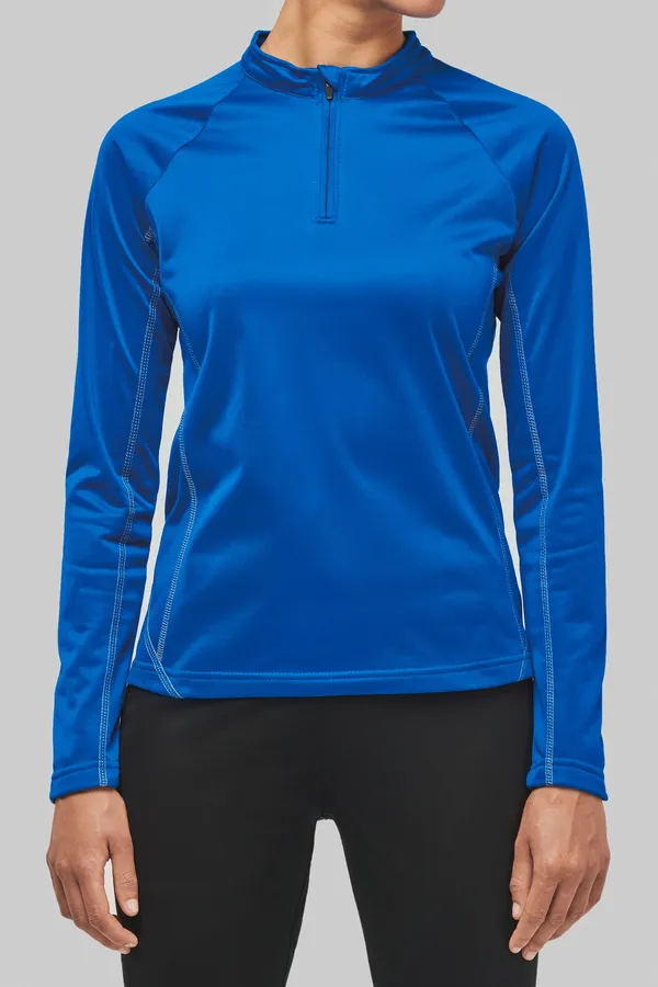 Sporttop mit langen Ärmeln ¼ Zip für Damen