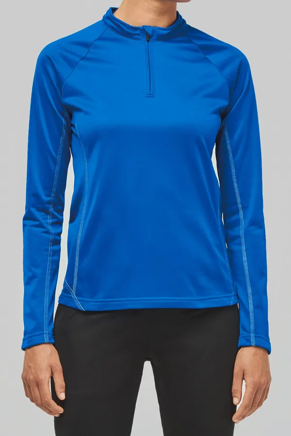 Sporttop mit langen Ärmeln ¼ Zip für Damen