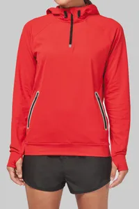 Kapuzen-Sweatshirt 1/4 Sport-Reißverschluss Unisex