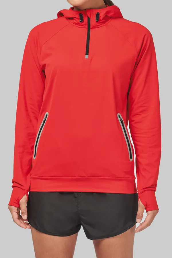 Kapuzen-Sweatshirt 1/4 Sport-Reißverschluss Unisex