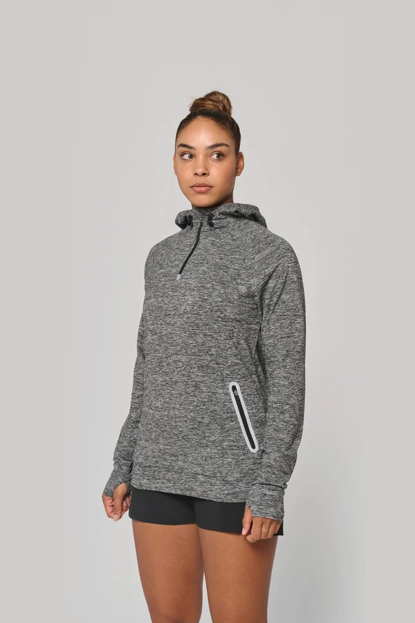 Kapuzen-Sweatshirt 1/4 Sport-Reißverschluss Unisex