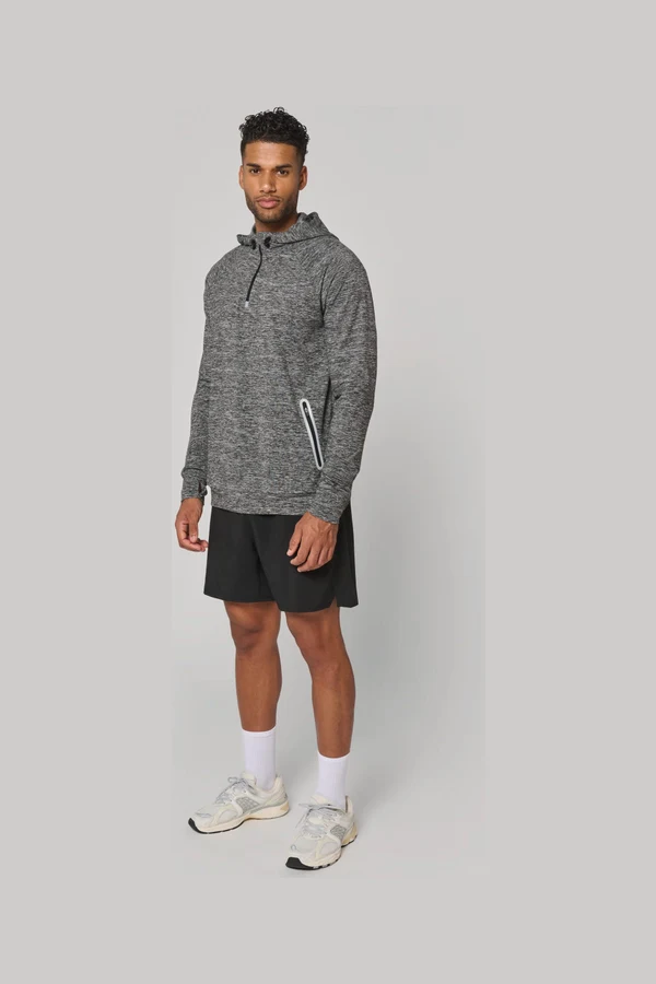 Kapuzen-Sweatshirt 1/4 Sport-Reißverschluss Unisex