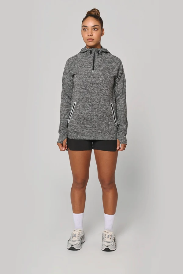 Kapuzen-Sweatshirt 1/4 Sport-Reißverschluss Unisex