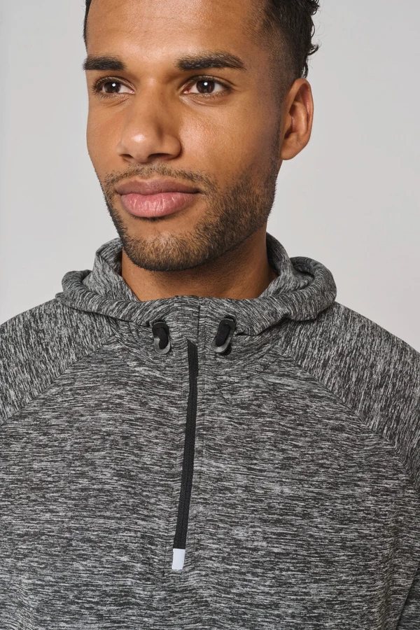 Kapuzen-Sweatshirt 1/4 Sport-Reißverschluss Unisex