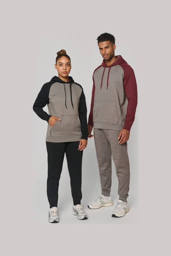 Zweifarbiges Kapuzensweatshirt für Erwachsene