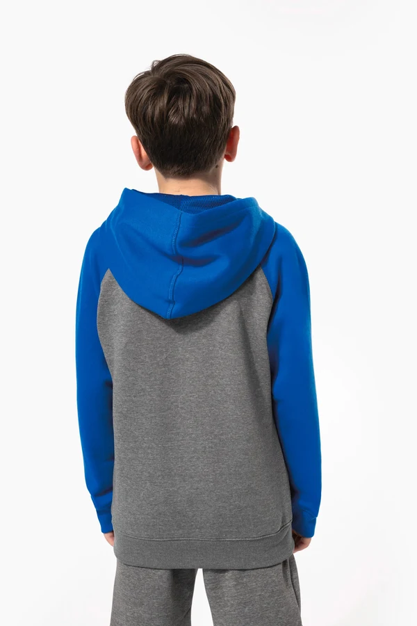 Zweifarbiges Kapuzensweatshirt für Kinder