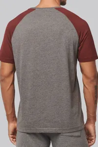 Zweifarbiges Triblend Sport-T-Shirt mit kurzen Ärmeln für Erwachsene