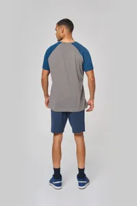 Zweifarbiges Triblend Sport-T-Shirt mit kurzen Ärmeln für Erwachsene