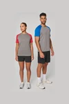 Zweifarbiges Triblend Sport-T-Shirt mit kurzen Ärmeln für Erwachsene