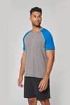 Zweifarbiges Triblend Sport-T-Shirt mit kurzen Ärmeln für Erwachsene