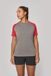Zweifarbiges Triblend Sport-T-Shirt mit kurzen Ärmeln für Erwachsene