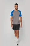 Zweifarbiges Triblend Sport-T-Shirt mit kurzen Ärmeln für Erwachsene