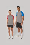 Zweifarbiges Triblend Sport-T-Shirt mit kurzen Ärmeln für Erwachsene