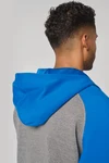 Zweifarbige Unisex-Fleecejacke mit Reißverschluss und Kapuze