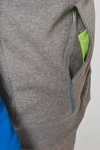 Zweifarbige Unisex-Fleecejacke mit Reißverschluss und Kapuze
