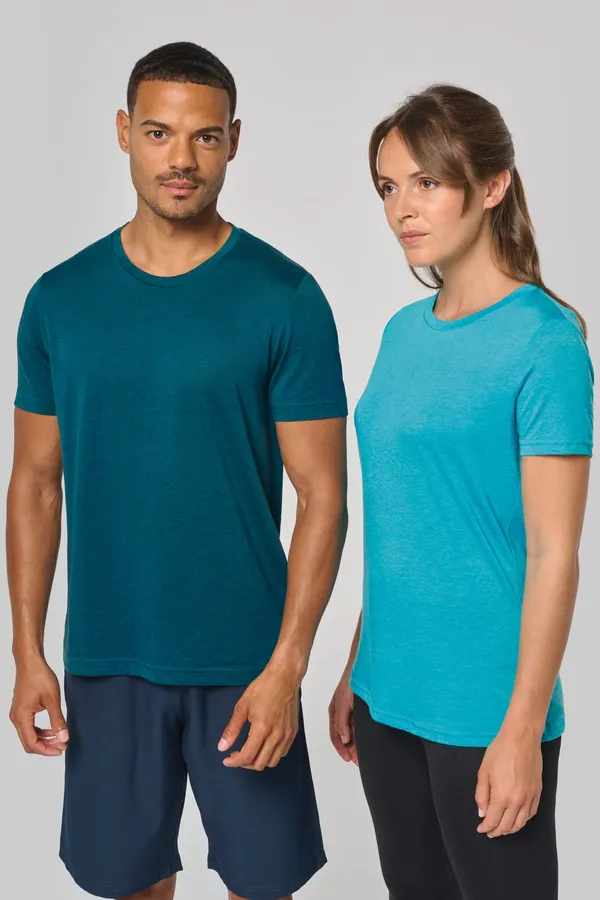 Damen-Triblend-Sportshirt mit Rundhalsausschnitt