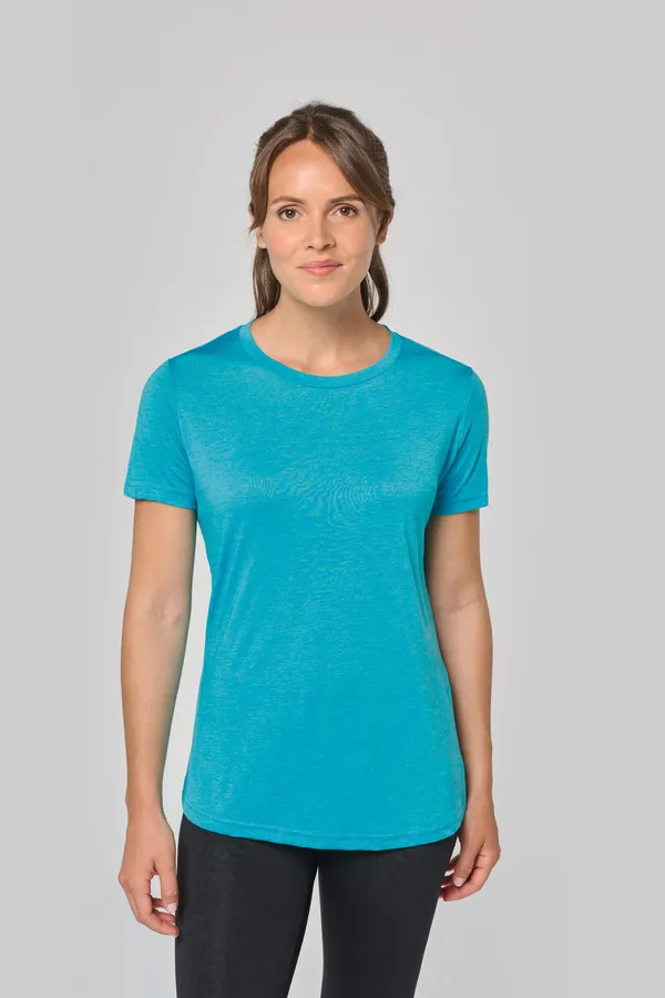 Damen-Triblend-Sportshirt mit Rundhalsausschnitt