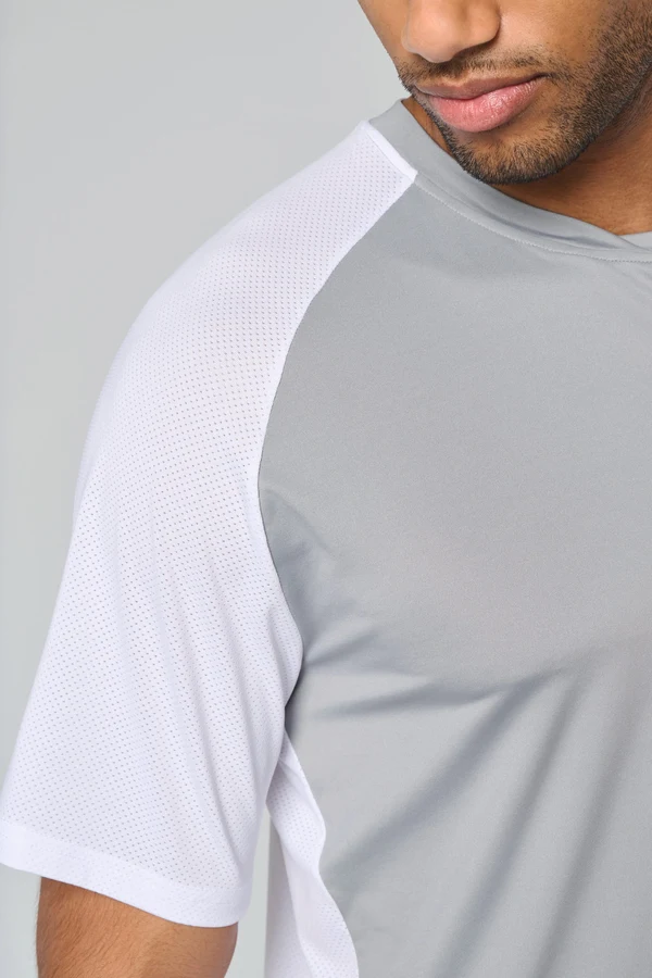 Zweifarbiges Padel Herren-T-Shirt mit Raglanärmeln