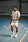 Zweifarbiges Padel Herren-T-Shirt mit Raglanärmeln