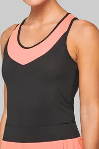 Zweifarbiges Padel-Damentop