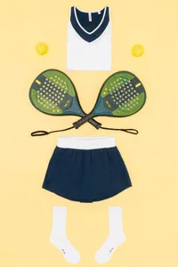 Zweifarbiges Padel-Damentop