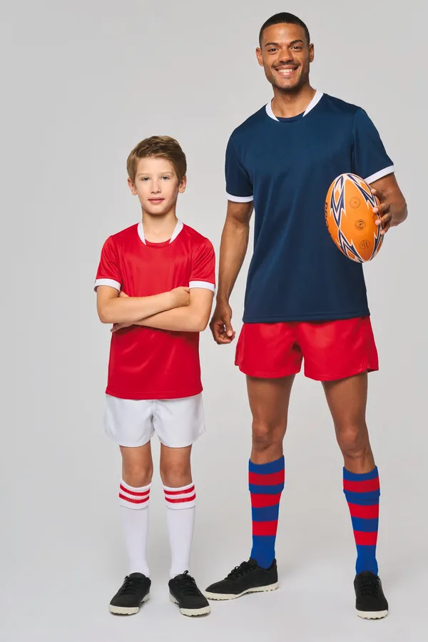 Rugby-Trikot mit kurzen Ärmeln für Kinder