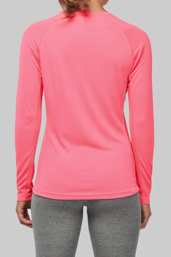 Damen Basic Sport Funktionsshirt Langarm