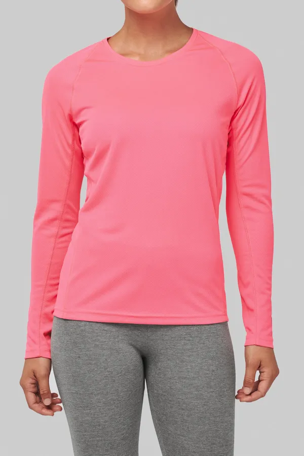 Damen Basic Sport Funktionsshirt Langarm
