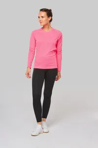 Damen Basic Sport Funktionsshirt Langarm