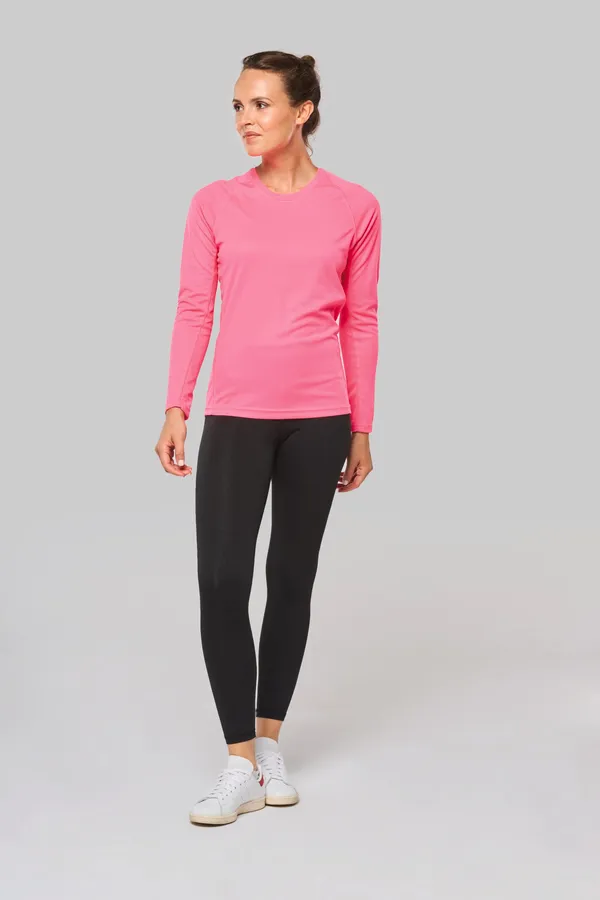 Damen Basic Sport Funktionsshirt Langarm