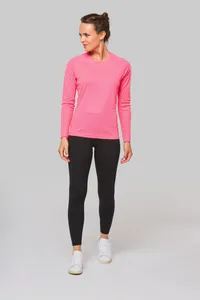 Damen Basic Sport Funktionsshirt Langarm
