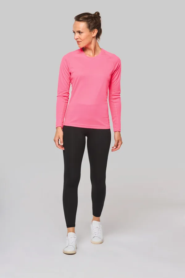 Damen Basic Sport Funktionsshirt Langarm