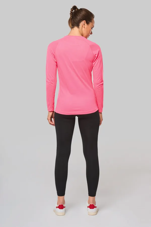 Damen Basic Sport Funktionsshirt Langarm