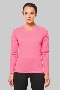 Damen Basic Sport Funktionsshirt Langarm