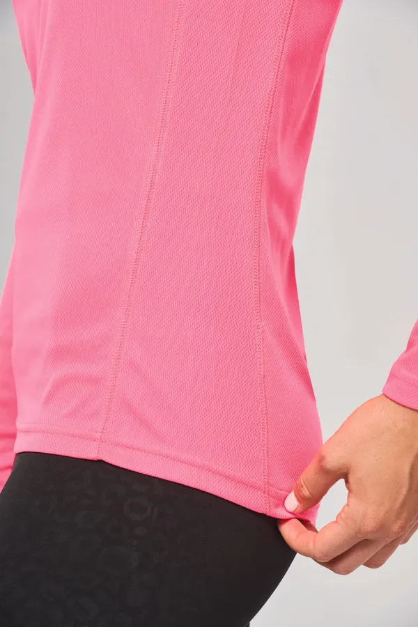 Damen Basic Sport Funktionsshirt Langarm
