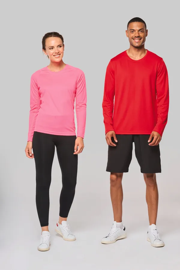 Damen Basic Sport Funktionsshirt Langarm