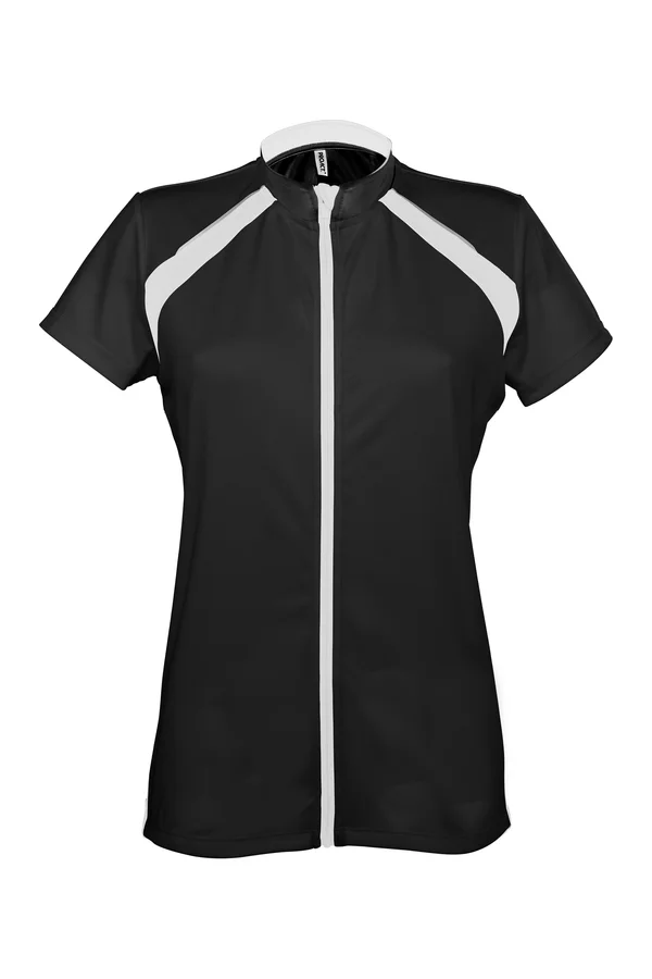 Damen Kurzarm Fahradshirt Black / White