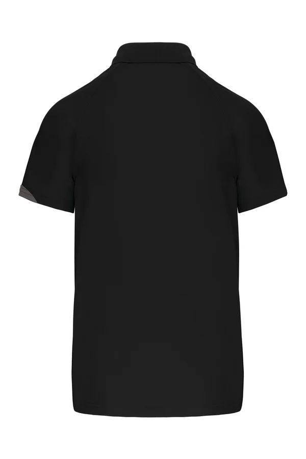 Herren Polo Kurzarm Black / White / Storm Grey