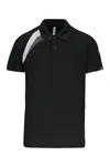 Herren Polo Kurzarm Black / White / Storm Grey