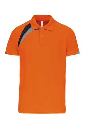 Kurzarm Kinder Polo Orange / Black / Storm Grey