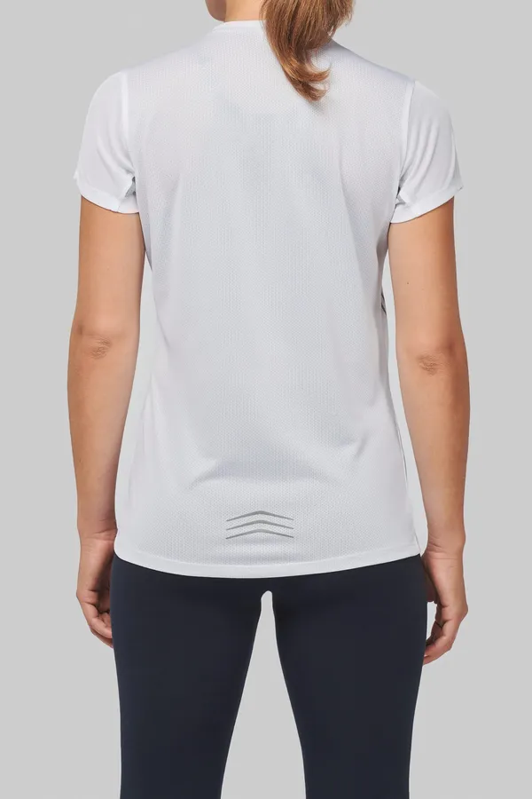 Damen Kurzarm Sport-T-Shirt. Bi-Material