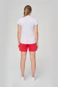 Damen Kurzarm Sport-T-Shirt. Bi-Material