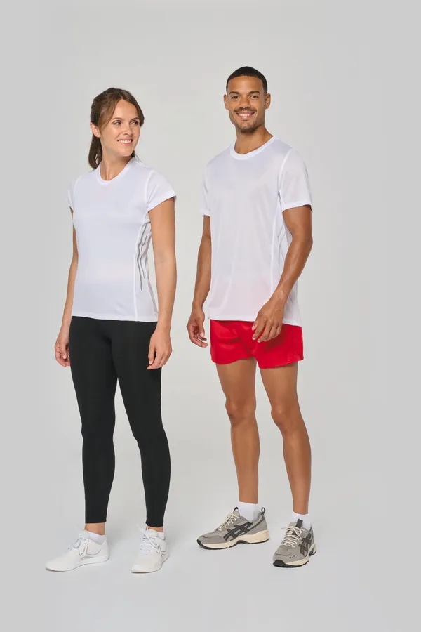 Damen Kurzarm Sport-T-Shirt. Bi-Material