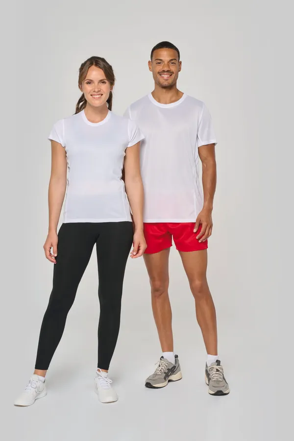 Damen Kurzarm Sport-T-Shirt. Bi-Material