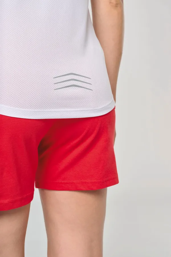 Damen Kurzarm Sport-T-Shirt. Bi-Material