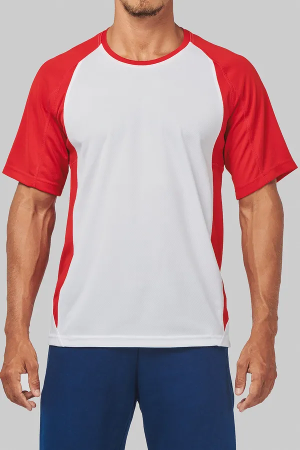 Herren Kurzarm Rundhals Bicolor T-Shirt