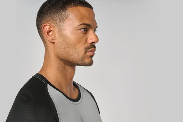 Herren Kurzarm Rundhals Bicolor T-Shirt