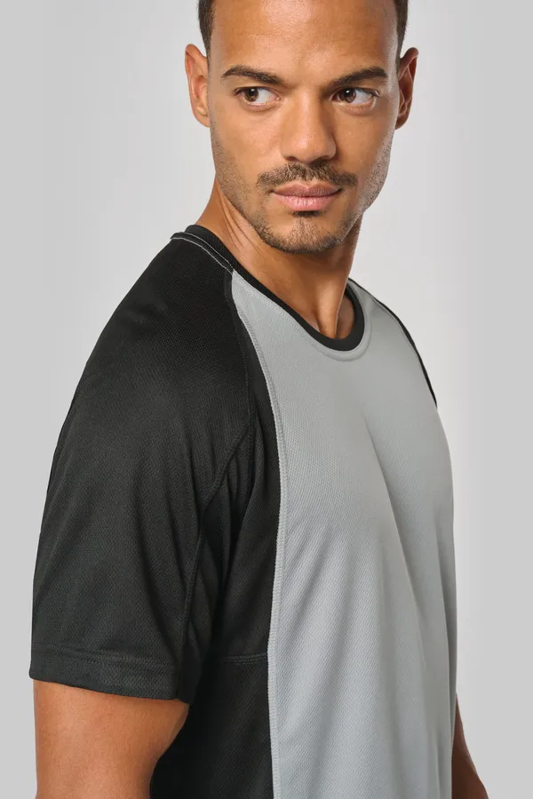Herren Kurzarm Rundhals Bicolor T-Shirt