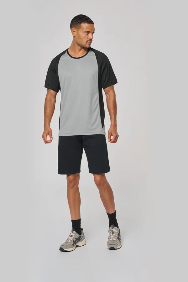 Herren Kurzarm Rundhals Bicolor T-Shirt